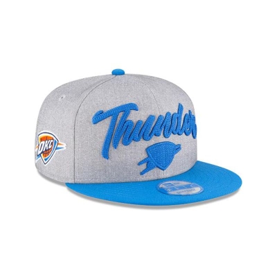 Grey Oklahoma City Thunder Hat - New Era NBA Official NBA Draft 9FIFTY Snapback Caps USA1598240